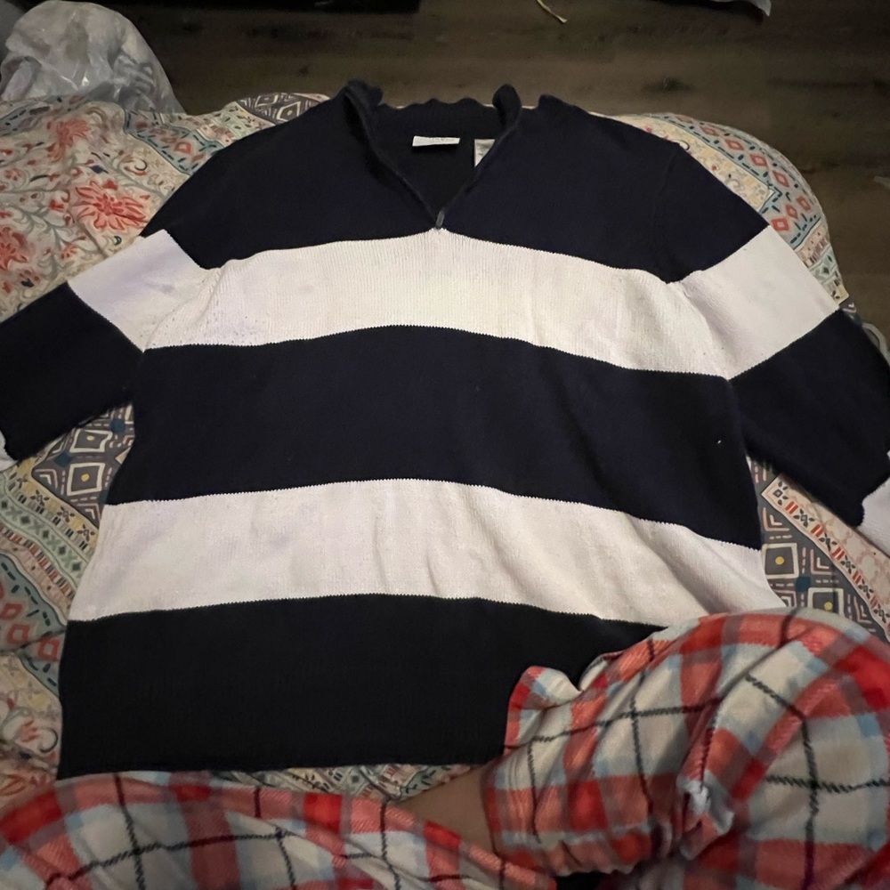 black & white striped sweater